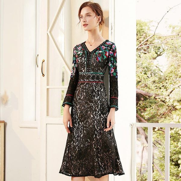 women dress slim summer dress lace embroidery high waist v-neck trumpet / mermaid women hx91221, Black;gray
women dress slim summer dress lace embroidery high waist v-neck trumpet / mermaid women hx91221, Black;gray