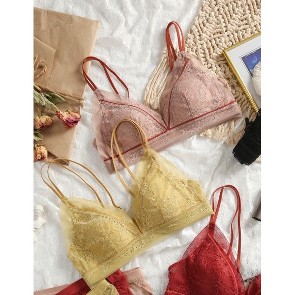 super thin big chest show small french lace underwear women's no steel ring back bra suit, Red;black
super thin big chest show small french lace underwear women's no steel ring back bra suit, Red;black