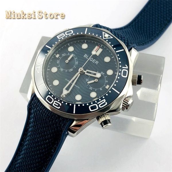 bliger 2020 new 41mm mens sports quartz watch sapphire glass ceramic bezel blue dial luminous date rubber strap chronograph t200409, Slivery;brown
bliger 2020 new 41mm mens sports quartz watch sapphire glass ceramic bezel blue dial luminous date rubber strap chronograph t200409, Slivery;brown