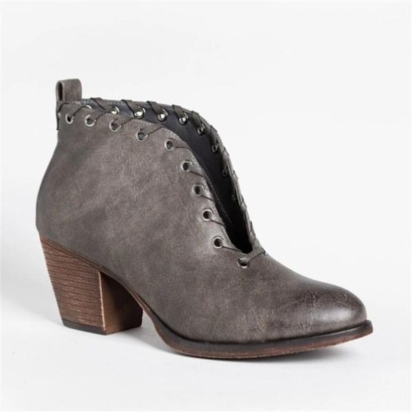 2021 spring autumn new front lace up women's short boots middle heel pointed woman fashion boots cowboy casual women1, Black
2021 spring autumn new front lace up women's short boots middle heel pointed woman fashion boots cowboy casual women1, Black