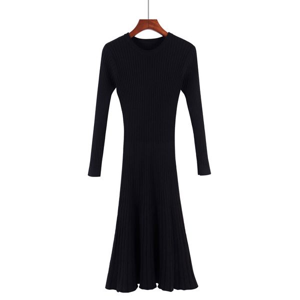 2021 new autumn winter women sweater dress mid-calf long chic female dresses a-line soft rib knitted b1hm, White;black
2021 new autumn winter women sweater dress mid-calf long chic female dresses a-line soft rib knitted b1hm, White;black