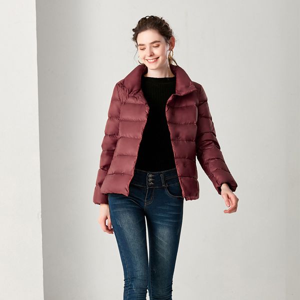 2021 new short fashion stand collar slim women's white duck down coat winter jacket warm lightweight clothes io9d, Black
2021 new short fashion stand collar slim women's white duck down coat winter jacket warm lightweight clothes io9d, Black