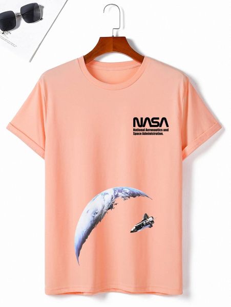 men moon & letter graphic tee l74p#, White;black