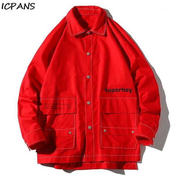icpans cargo multi-pocket cotton mens jackets casual loose letter thin hip hop streetwear 2019 spring autumn red black1, Black;brown
icpans cargo multi-pocket cotton mens jackets casual loose letter thin hip hop streetwear 2019 spring autumn red black1, Black;brown