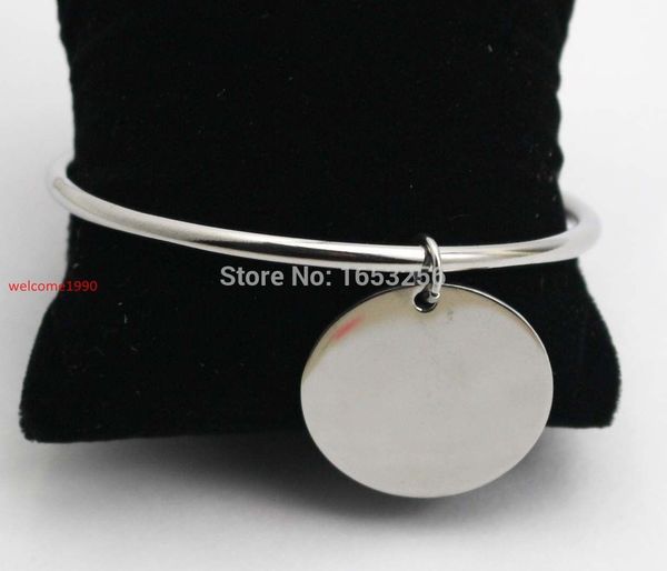 bangle fate love style smooth stainless steel round medals charms bracelet women/lady fashion jewelry 4mm 2.67'', Black
bangle fate love style smooth stainless steel round medals charms bracelet women/lady fashion jewelry 4mm 2.67'', Black