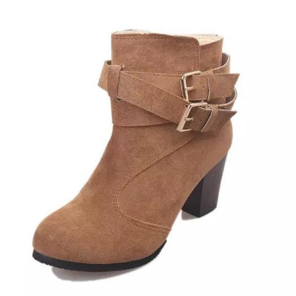 round toe medium heels autumn winter women boots fashion belt strap faux suede ankle zapatos mujer xkd2020, Black
round toe medium heels autumn winter women boots fashion belt strap faux suede ankle zapatos mujer xkd2020, Black