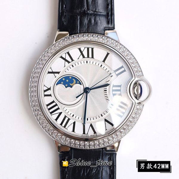 tw classic 42mm moon phase white dial silver diamond steel case wsbb0029 mens watch miyota automatic movement black leather strap watches, Slivery;brown
tw classic 42mm moon phase white dial silver diamond steel case wsbb0029 mens watch miyota automatic movement black leather strap watches, Slivery;brown