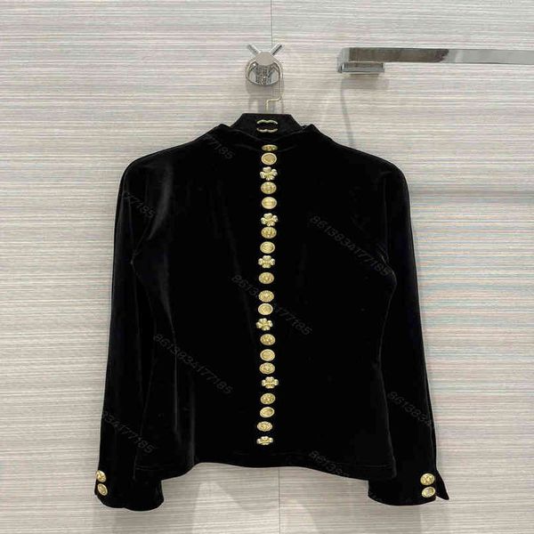 fashion cc designer velvet shirt women brand cch black hoodie high collar with metal buttons retro star street size sml, White;black
fashion cc designer velvet shirt women brand cch black hoodie high collar with metal buttons retro star street size sml, White;black