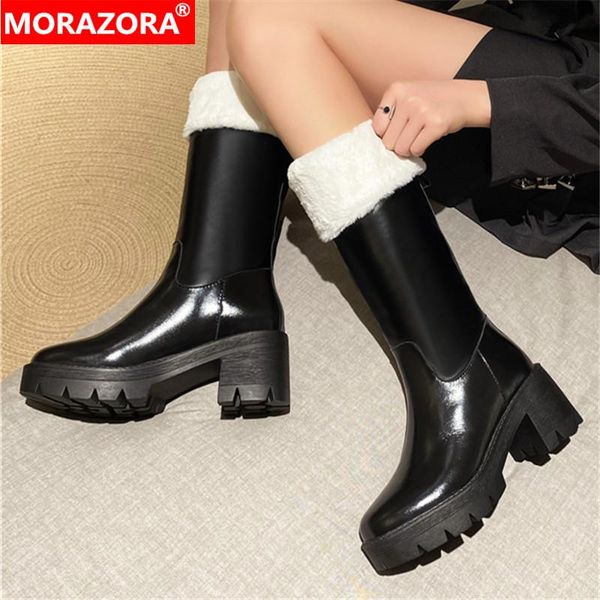 morazora 2021 new brand women boots genuine leather boots winter keep warm fashion knee high comfortable ladies shoes, Black
morazora 2021 new brand women boots genuine leather boots winter keep warm fashion knee high comfortable ladies shoes, Black