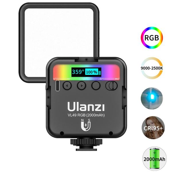 ulanzi vl49 rgb led lights para camera cellphone , 2500k-9000k ,with cold shoe pgraphic lighting vlog video mini fill light
ulanzi vl49 rgb led lights para camera cellphone , 2500k-9000k ,with cold shoe pgraphic lighting vlog video mini fill light