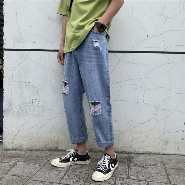 sakxx ripped brand fashion men's wide leg straight tube light fashion summer thin korean color capris jeans and jeans gyg6v, Blue
sakxx ripped brand fashion men's wide leg straight tube light fashion summer thin korean color capris jeans and jeans gyg6v, Blue