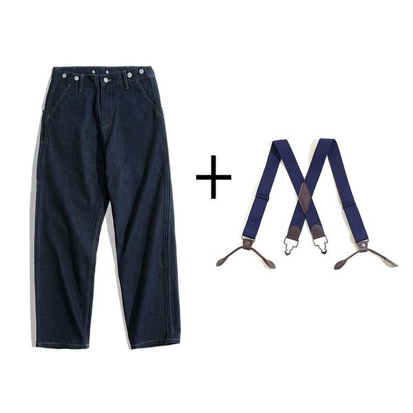 men's jeans men vintage american retro overalls loose straight wide leg pants cargo slim fit, Blue
men's jeans men vintage american retro overalls loose straight wide leg pants cargo slim fit, Blue