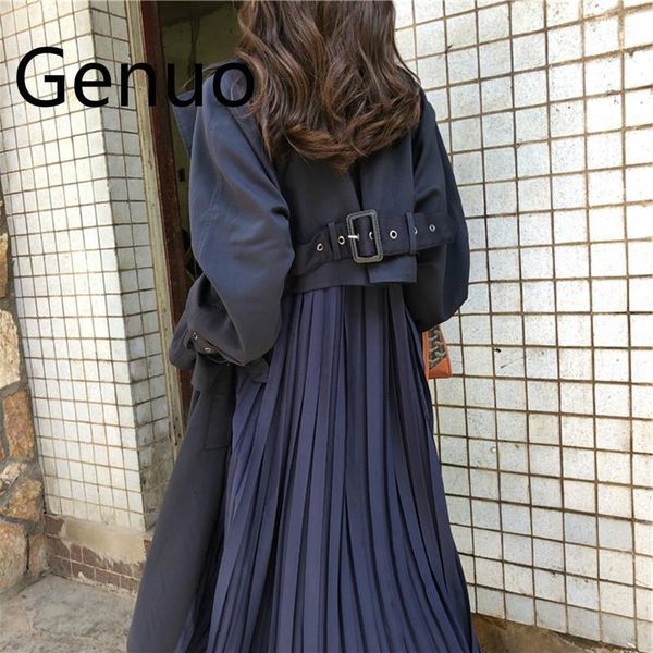 women's trench coat long spring coats female 2020 fashion pleated chiffon splice outwear loose trench coat for women thin1, Tan;black
women's trench coat long spring coats female 2020 fashion pleated chiffon splice outwear loose trench coat for women thin1, Tan;black