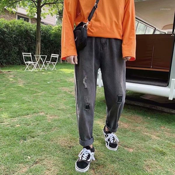 trendy brand ripped jeans men's straight harajuku style pants korean style trend student summer nine-point beggar pants1, Blue
trendy brand ripped jeans men's straight harajuku style pants korean style trend student summer nine-point beggar pants1, Blue