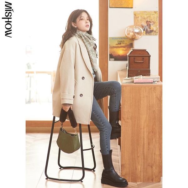 women's wool & blends mishow 2021 winter coats for women long sleeve solid outdoor clothing casual overcoats female outerwear mx20d9736, Black
women's wool & blends mishow 2021 winter coats for women long sleeve solid outdoor clothing casual overcoats female outerwear mx20d9736, Black