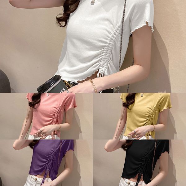 2020 summer round neck design candy short sleeve t-shirt t-shirt for women candy thin slim rrkfj, White;black
2020 summer round neck design candy short sleeve t-shirt t-shirt for women candy thin slim rrkfj, White;black