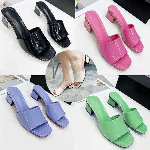 2022 classic ladies designer high heel slippers women summer slides color sandals leather thick heels half slippers large size 35-42, Black
2022 classic ladies designer high heel slippers women summer slides color sandals leather thick heels half slippers large size 35-42, Black