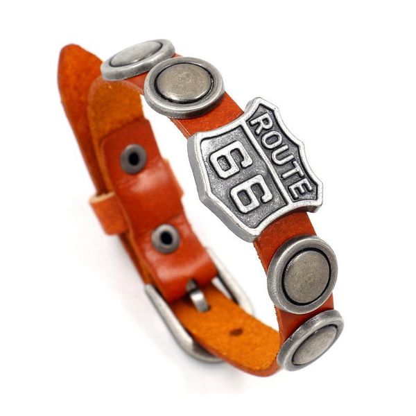 eif dock fashion men's leather bracelet with route 66 road sign motorcycle biker rider black bangles males jewelry jllefd
eif dock fashion men's leather bracelet with route 66 road sign motorcycle biker rider black bangles males jewelry jllefd