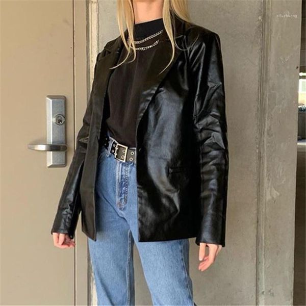 yyxz spring autumn fashion loose solid color one button pockets long sleeve sml black notched woman casual pu blazers lady suit1, White;black
yyxz spring autumn fashion loose solid color one button pockets long sleeve sml black notched woman casual pu blazers lady suit1, White;black