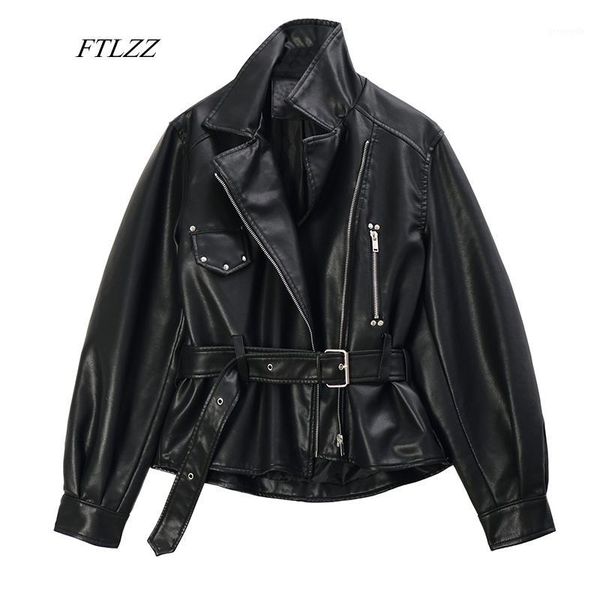 ftlzz women faux soft leather loose short jackets pu motorcycle rivet zipper black punk overcoat female street jacket with belt1
ftlzz women faux soft leather loose short jackets pu motorcycle rivet zipper black punk overcoat female street jacket with belt1