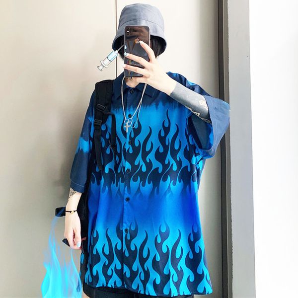 2021 summer women harajuku blue flame loose short sleeve oversize female blouse cotton long shirts pat5, White
2021 summer women harajuku blue flame loose short sleeve oversize female blouse cotton long shirts pat5, White