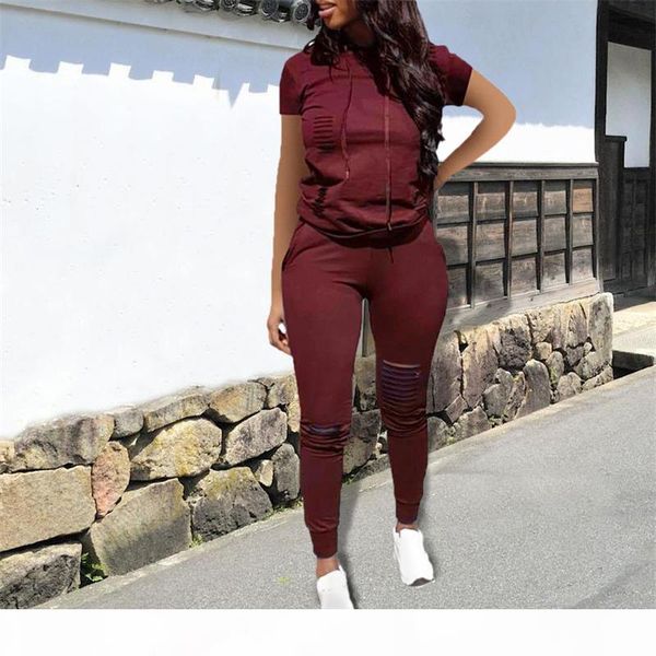 holes womens designer tracksuits new summer solid color hooded short sleeve suit fashion two piece set, Gray
holes womens designer tracksuits new summer solid color hooded short sleeve suit fashion two piece set, Gray