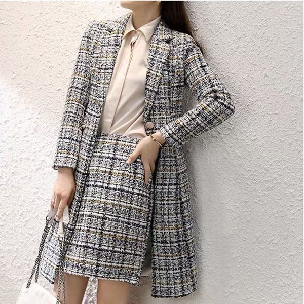 2021 autumn new arrival female long coat two-fashion plaid skirt ladies'suit office elegant mixtures wpql, Black;white
2021 autumn new arrival female long coat two-fashion plaid skirt ladies'suit office elegant mixtures wpql, Black;white