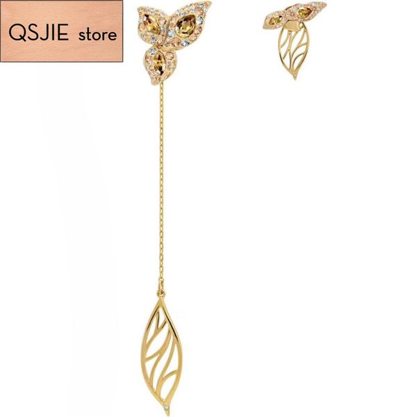 qsjie swa crystal leaf petal shape asymmetric pierced earrings charming fashion jewelry, Golden;silver
qsjie swa crystal leaf petal shape asymmetric pierced earrings charming fashion jewelry, Golden;silver