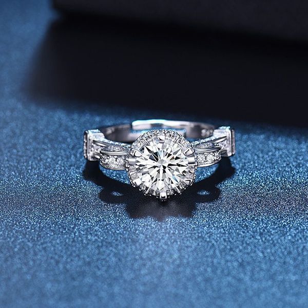 accessories imitation mosangshi open proposal female romantic expression of love live diamond ring, Silver
accessories imitation mosangshi open proposal female romantic expression of love live diamond ring, Silver