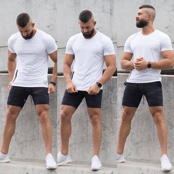 new men's muscle fitness trend shorts running training sports summer cotton shorts, White;black
new men's muscle fitness trend shorts running training sports summer cotton shorts, White;black
