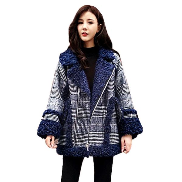 2021 new female fashion lamb splicing wool blend trellises coats ladies autumn keep warm fur coat outwear zner, Black
2021 new female fashion lamb splicing wool blend trellises coats ladies autumn keep warm fur coat outwear zner, Black
