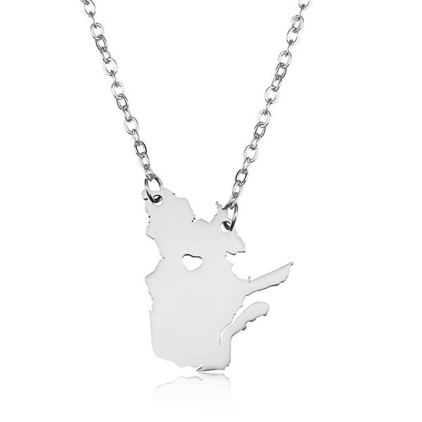 Canada Map Quebec Pendant Necklaces Charm Country Necklace Rose Gold Stainless Steel Love Hometown Gifts Women Fashion Jewelry, Silver
Canada Map Quebec Pendant Necklaces Charm Country Necklace Rose Gold Stainless Steel Love Hometown Gifts Women Fashion Jewelry, Silver
