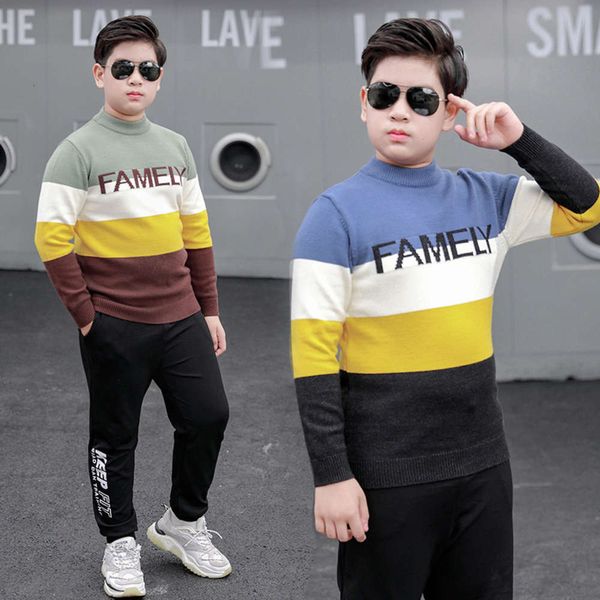 new fattens up fat pullover boy's sweater in autumn and winter 4w5mamqu, Blue