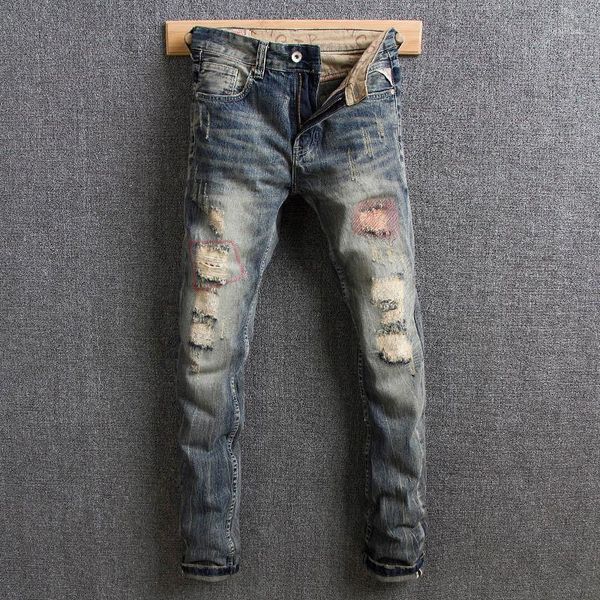 american streetwear fashion men jeans retro washed slim fit cotton denim pants hombre classical ripped jeans men hip hop1, Blue
american streetwear fashion men jeans retro washed slim fit cotton denim pants hombre classical ripped jeans men hip hop1, Blue