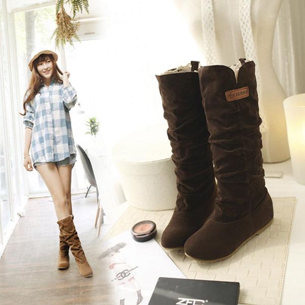 women pleated mid calf warm boots woman 2020 women's round pumps ladies party shoes female winter femmes bottes, Black
women pleated mid calf warm boots woman 2020 women's round pumps ladies party shoes female winter femmes bottes, Black
