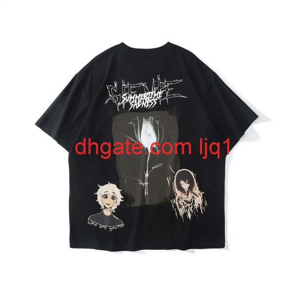 cartoon printed short sleeve t-shirt men's fashion brand round neck half sleeve street trend loose sleeve, White;black
cartoon printed short sleeve t-shirt men's fashion brand round neck half sleeve street trend loose sleeve, White;black