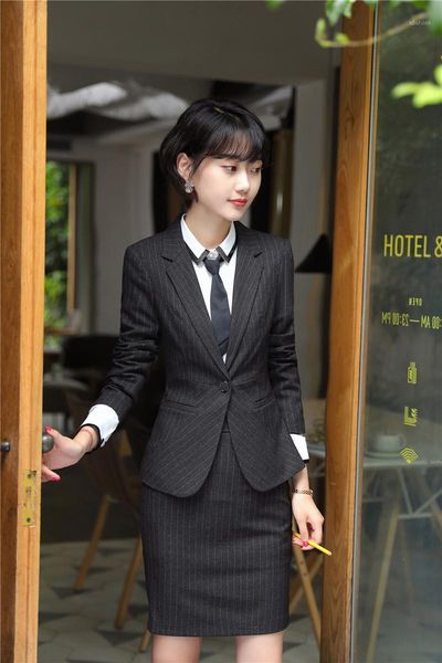 fashion striped formal uniform designs skirt suits with jackets and skirt for women work wear professional female blazers sets1, White;black
fashion striped formal uniform designs skirt suits with jackets and skirt for women work wear professional female blazers sets1, White;black