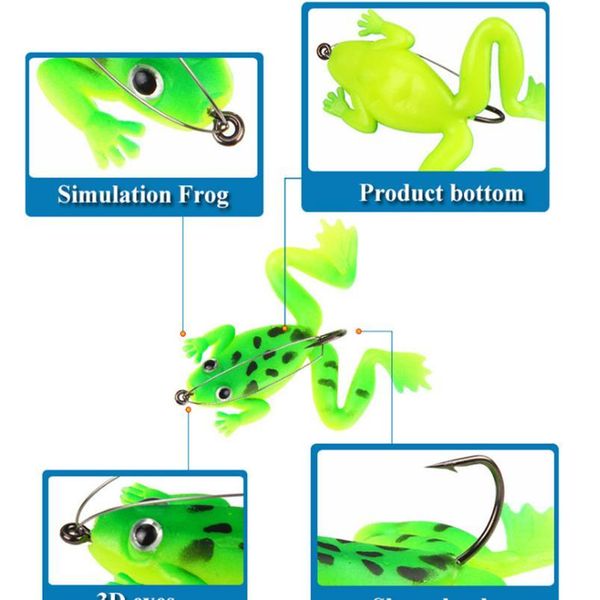 1pcs frog fishing lure 6cm 5.2g sile soft bait 3 colors artificial frog fishing bait with hook pesca fishin qylxky
1pcs frog fishing lure 6cm 5.2g sile soft bait 3 colors artificial frog fishing bait with hook pesca fishin qylxky