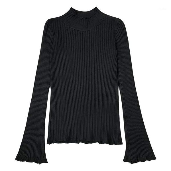 women's autumn winter new simple half-high collar bottoming sweater korean slim fit horn long-sleeved knit sweater student ml1331, White;black
women's autumn winter new simple half-high collar bottoming sweater korean slim fit horn long-sleeved knit sweater student ml1331, White;black
