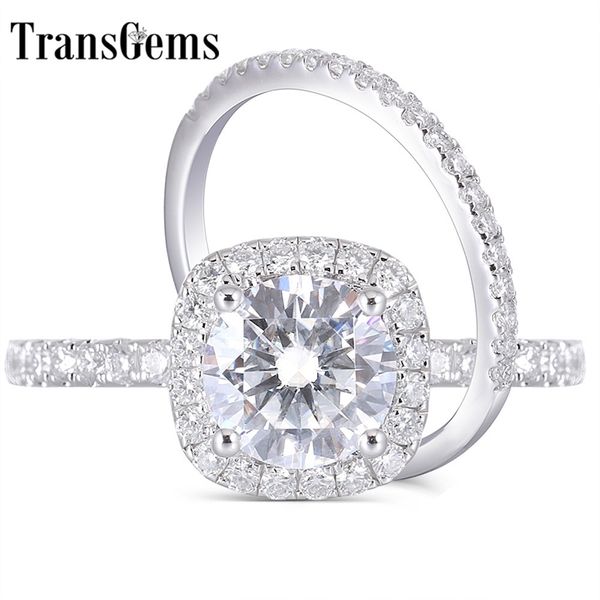 transgems 14k white gold 2ct 8mm f color engagement ring wedding band bridal set two pieces y200620, Slivery;golden
transgems 14k white gold 2ct 8mm f color engagement ring wedding band bridal set two pieces y200620, Slivery;golden