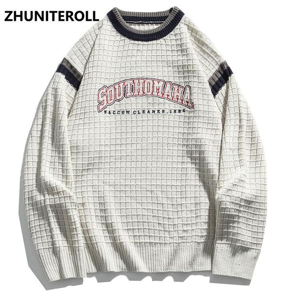 plaid letter knitted jumper sweaters mens hip hop harajuku pullover knitwear fashion knit outwear male couple streetwear, White;black
plaid letter knitted jumper sweaters mens hip hop harajuku pullover knitwear fashion knit outwear male couple streetwear, White;black
