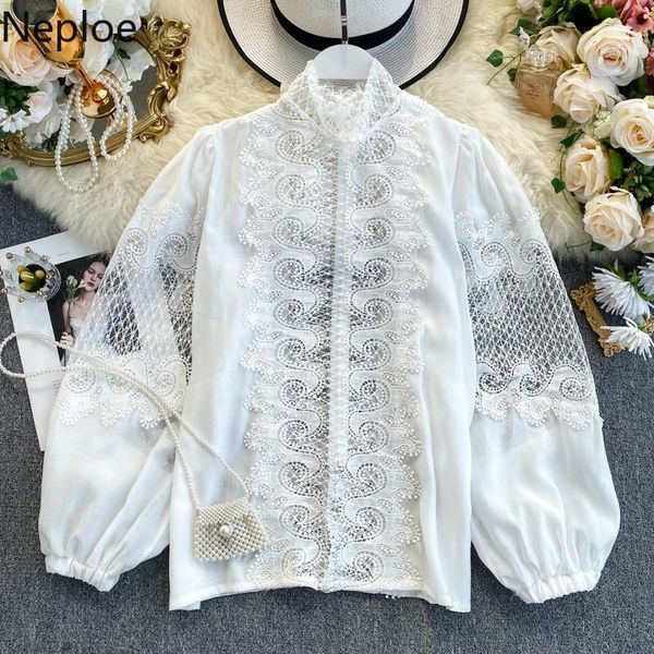 neploe lace shirt bow tie stand neck women elegant blouses lantern sleeve solid pullover shirts retro hollow-out blusas 560231, White
neploe lace shirt bow tie stand neck women elegant blouses lantern sleeve solid pullover shirts retro hollow-out blusas 560231, White