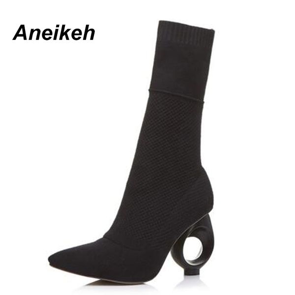 aneikeh trendy design stretch sock boots ankle long strange fretwork heels pointy knitted boots size 34 - 40 black apricot 200928
aneikeh trendy design stretch sock boots ankle long strange fretwork heels pointy knitted boots size 34 - 40 black apricot 200928