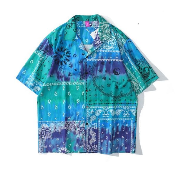 men 2021 new kiryaquy tie dye green west coast bloods fashion cotton shirts high-end pocket shirt d24 pvva, White;black
men 2021 new kiryaquy tie dye green west coast bloods fashion cotton shirts high-end pocket shirt d24 pvva, White;black