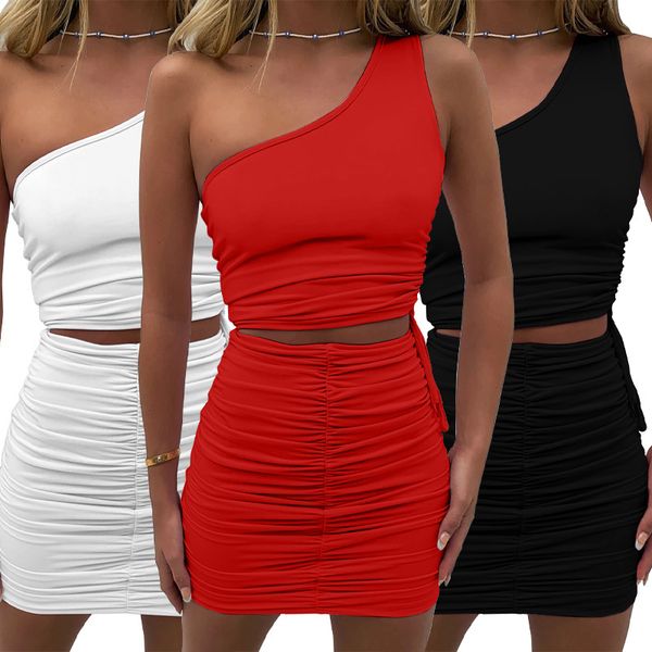 women stacked dress suit one shoulder short crop high waist stacked pack hip skirt ladies two piece sets, White
women stacked dress suit one shoulder short crop high waist stacked pack hip skirt ladies two piece sets, White