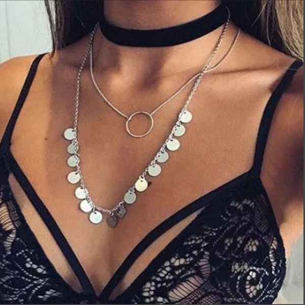 fashion popular multilayer necklace chokers necklaces silver circle pendant alloy charm necklace for women jewelry gift
fashion popular multilayer necklace chokers necklaces silver circle pendant alloy charm necklace for women jewelry gift