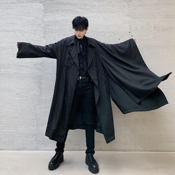 men japan loose asymmetry sleeve trench coat outerwear male fashion show vintage casual long jacket overcoat stage clothing1, Tan;black
men japan loose asymmetry sleeve trench coat outerwear male fashion show vintage casual long jacket overcoat stage clothing1, Tan;black