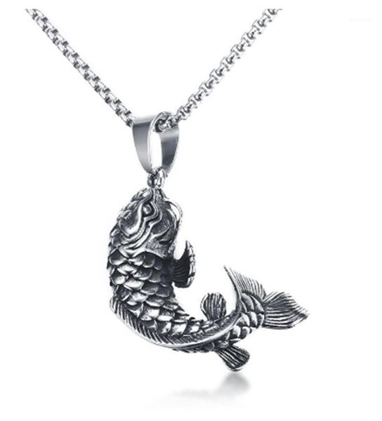 mens goldfish hooked 3d koi fish pendant necklace in stainless steel mythical ocean jewelry collares collier colar1, Silver
mens goldfish hooked 3d koi fish pendant necklace in stainless steel mythical ocean jewelry collares collier colar1, Silver