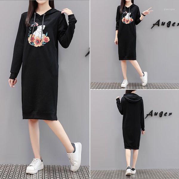 autumn summer dress women cartoon printing fashion hooded dresses loose casual black pocket plus size cute vestidos1, Black;gray
autumn summer dress women cartoon printing fashion hooded dresses loose casual black pocket plus size cute vestidos1, Black;gray