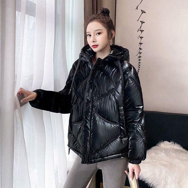 women's down & parkas 2021 winter women korean loose jacket hooded coat female bright surface cotton harajuku bf short oversized z113, Black
women's down & parkas 2021 winter women korean loose jacket hooded coat female bright surface cotton harajuku bf short oversized z113, Black